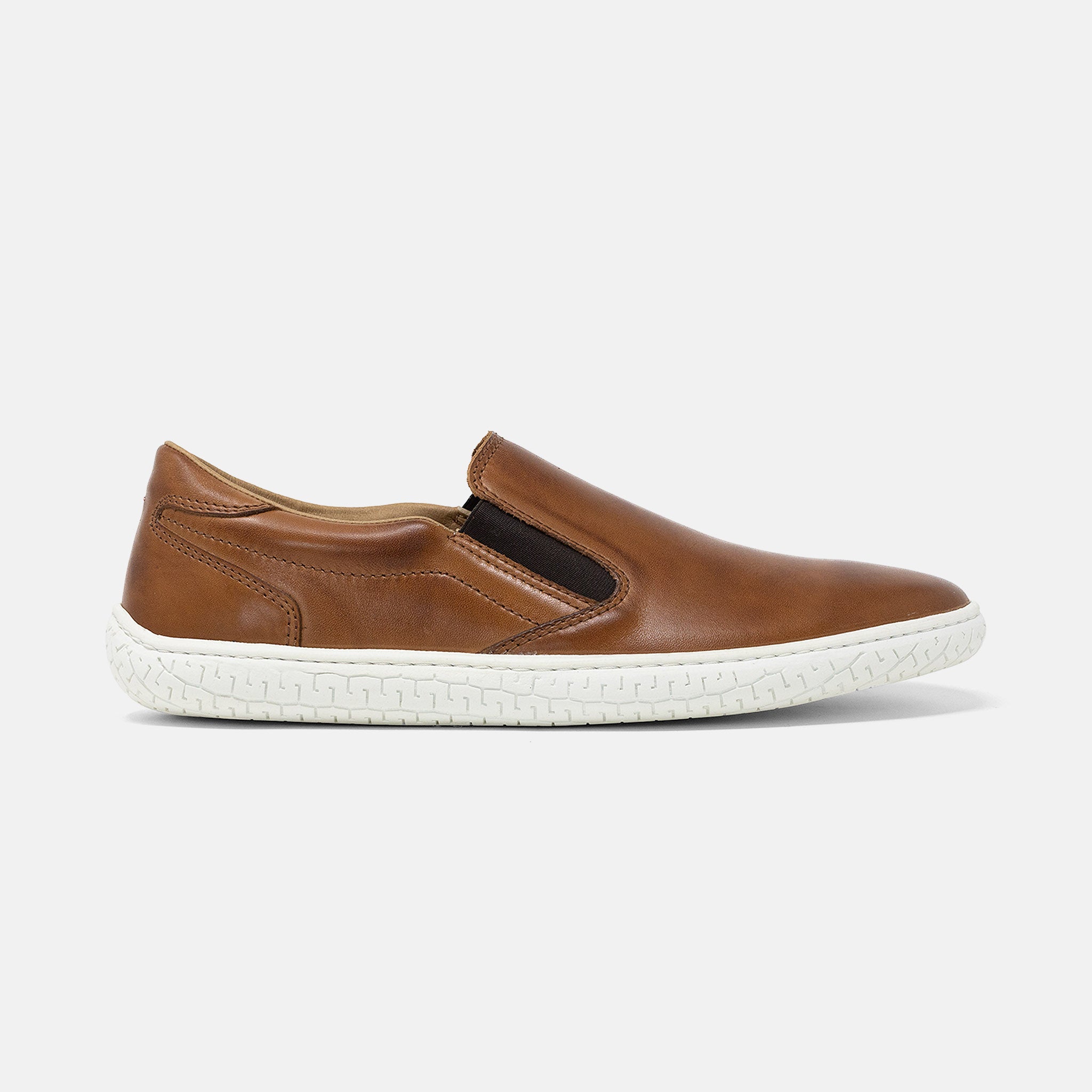 Men's Leather Slipstream Slip On Shoe - Cognac (White Sole)