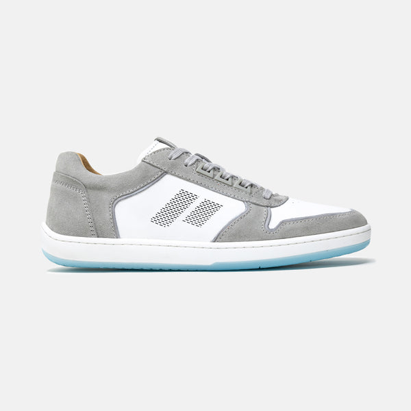 Men's Drift Driving Shoes in White/Grey, lateral view