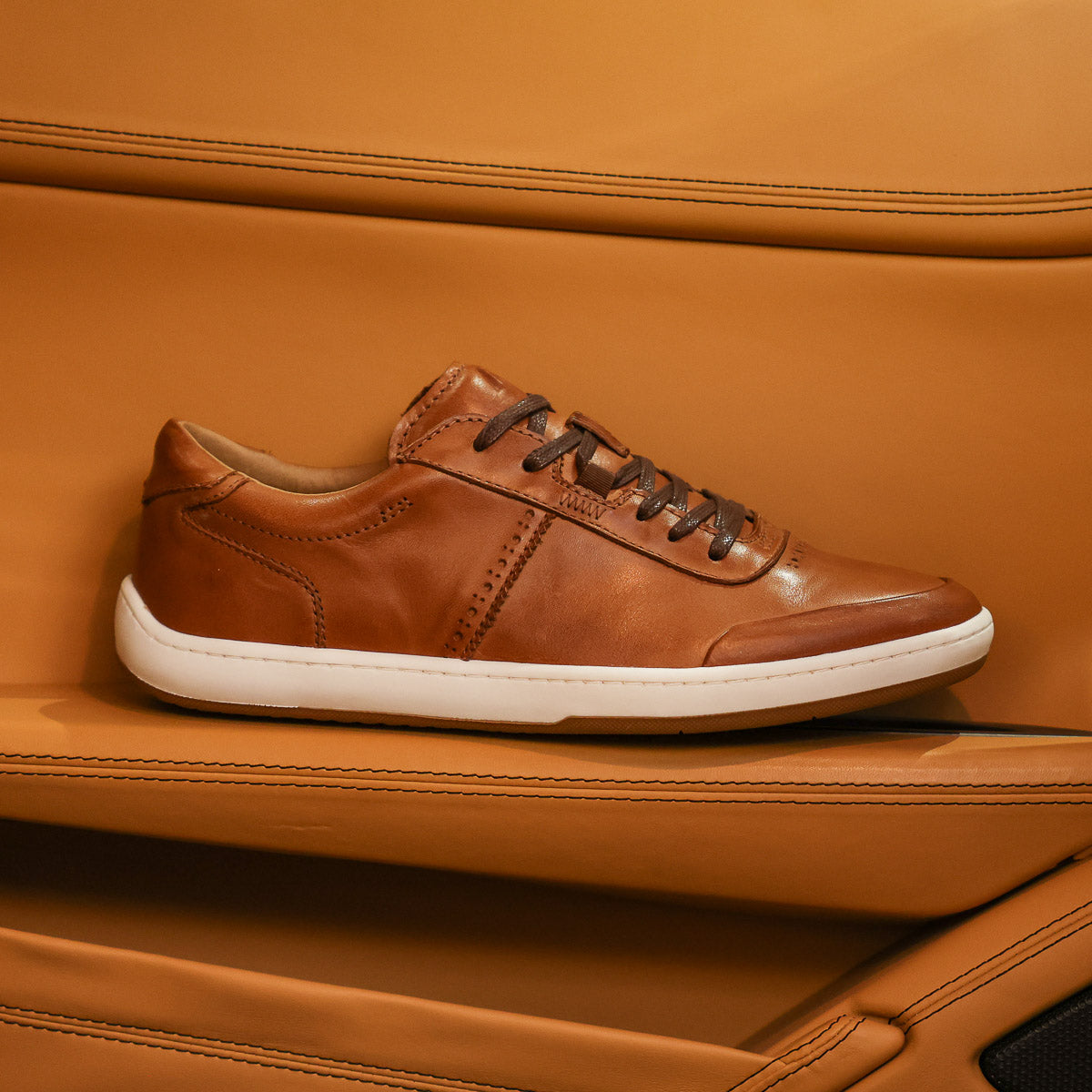 Men's Leather Avenue Sneaker - Cognac – Piloti LLC