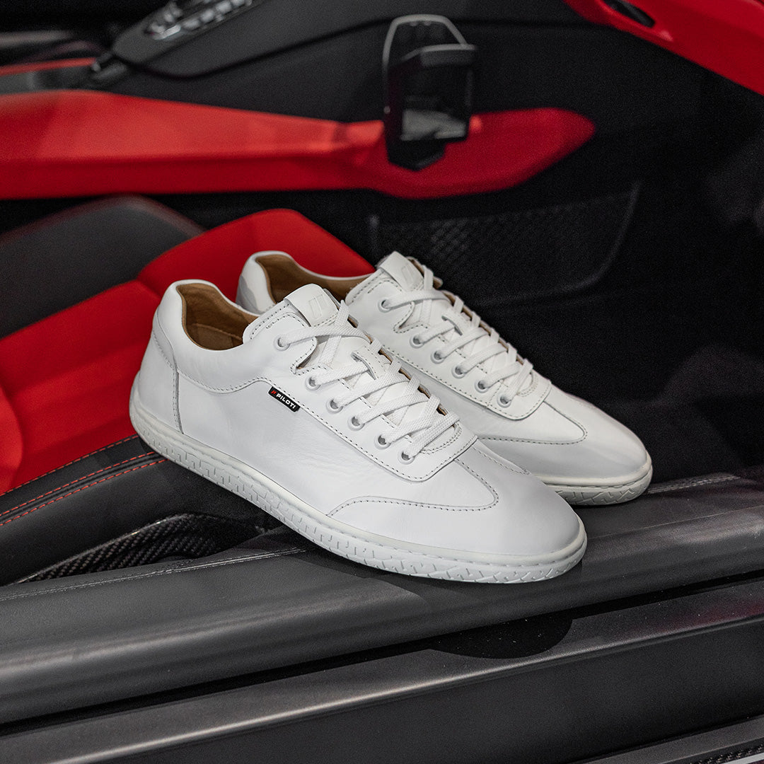 Men's Suede Shift Driving Sneaker White Piloti