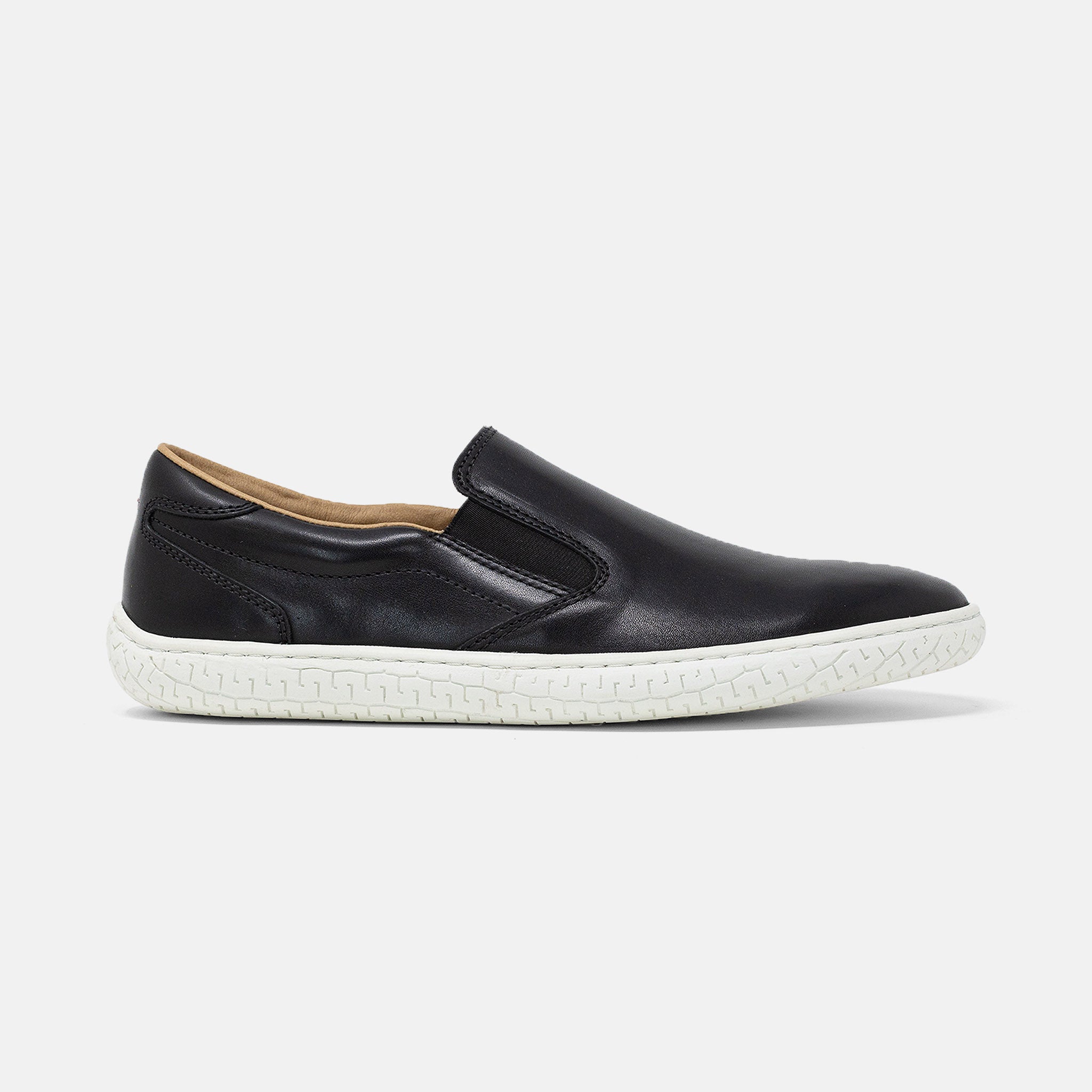 Men's Leather Slipstream Slip On Shoe - Black (White Sole) – Piloti