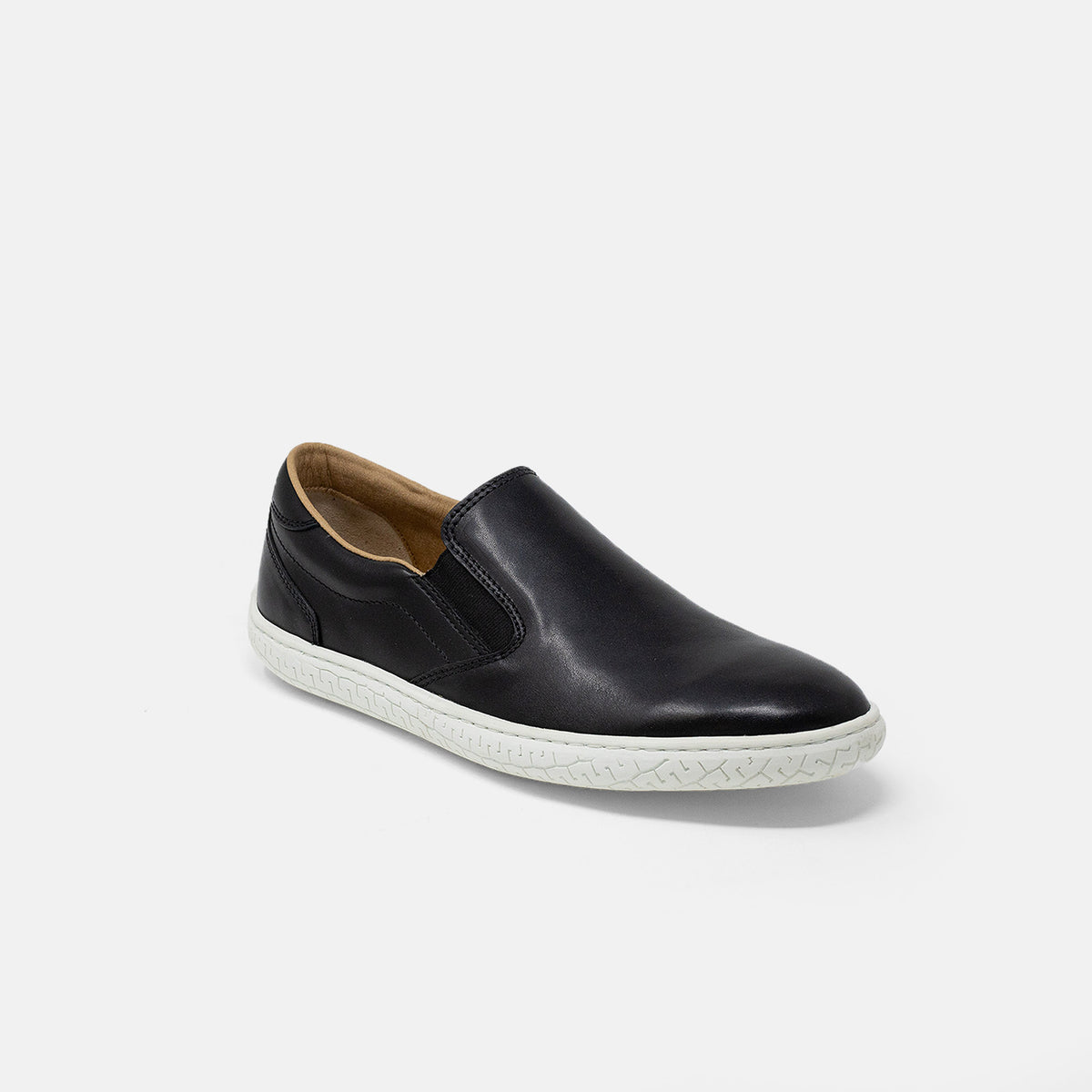 Men's Leather Slipstream Slip On Shoe - Black (White Sole) – Piloti